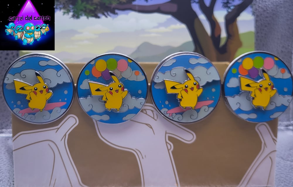 Image of Flying / Surfing Pikachu Covertible 25th anniversary Pin(sold individually)