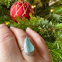 Image 2 of Seafoam Seaglass Sterling Silver Ring - Q1/2