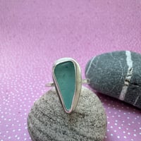 Image 3 of Seafoam Seaglass Sterling Silver Ring - Q1/2