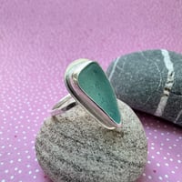 Image 1 of Seafoam Seaglass Sterling Silver Ring - Q1/2