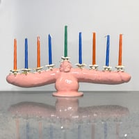 Image 1 of Cock Menorah with 22Kt Gold