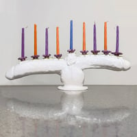 Image 2 of Cock Menorah with 22Kt Gold