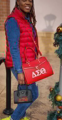 Image 2 of Large Symbol Handbag (Red & Black) 