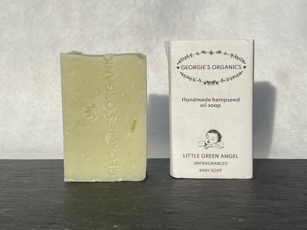 Image of LITTLE GREEN ANGEL - Unfragranced hempseed oil soap - baby safe