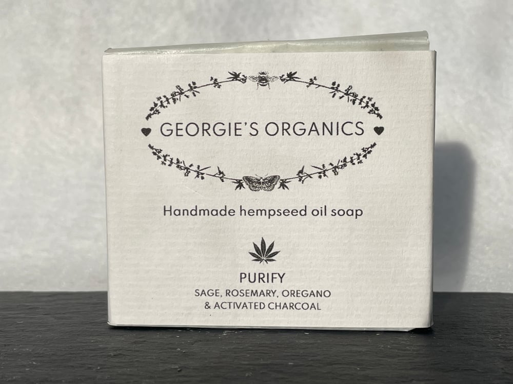 Image of PURIFY - Sage, Rosemary, Oregano & Activated Charcoal hempseed oil soap