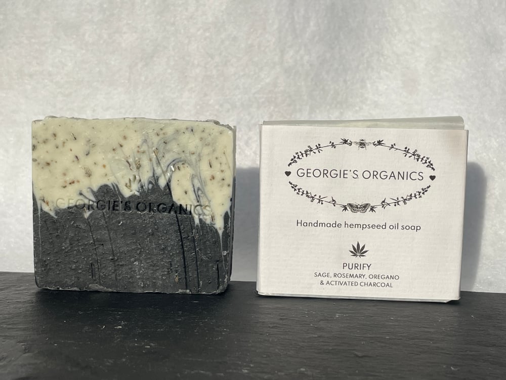 Image of PURIFY - Sage, Rosemary, Oregano & Activated Charcoal hempseed oil soap