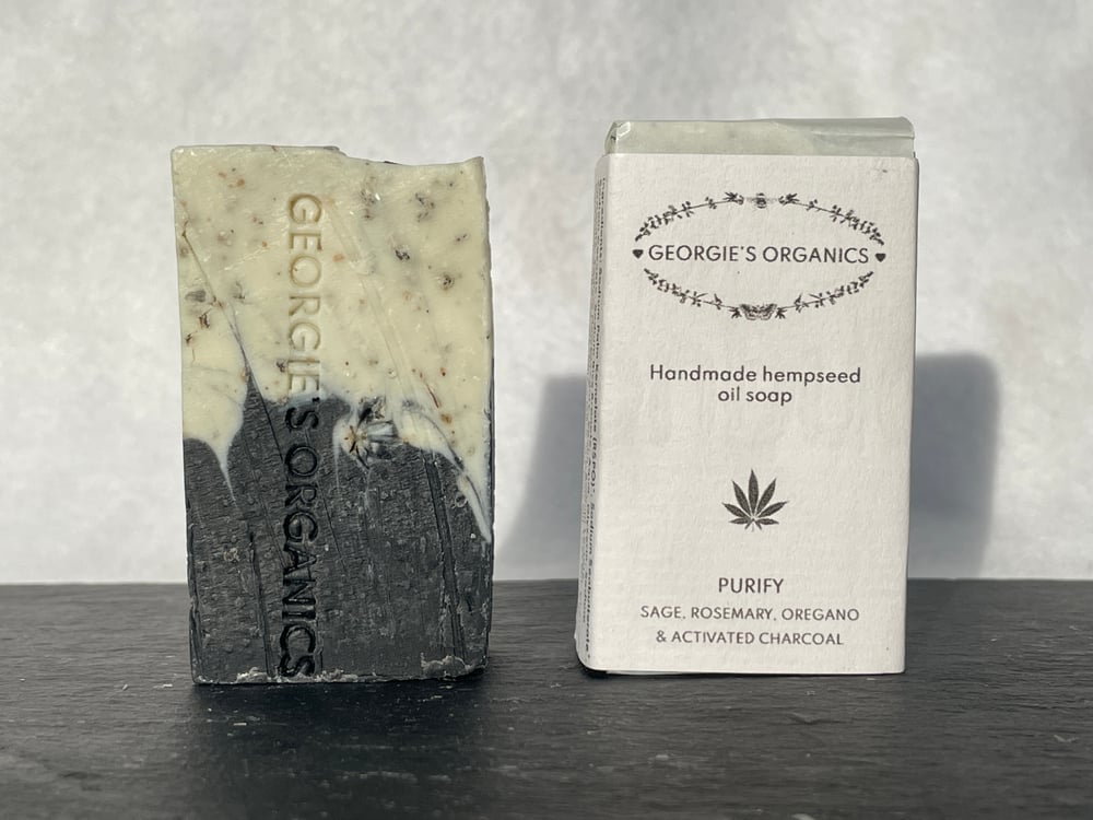 Image of PURIFY - Sage, Rosemary, Oregano & Activated Charcoal hempseed oil soap