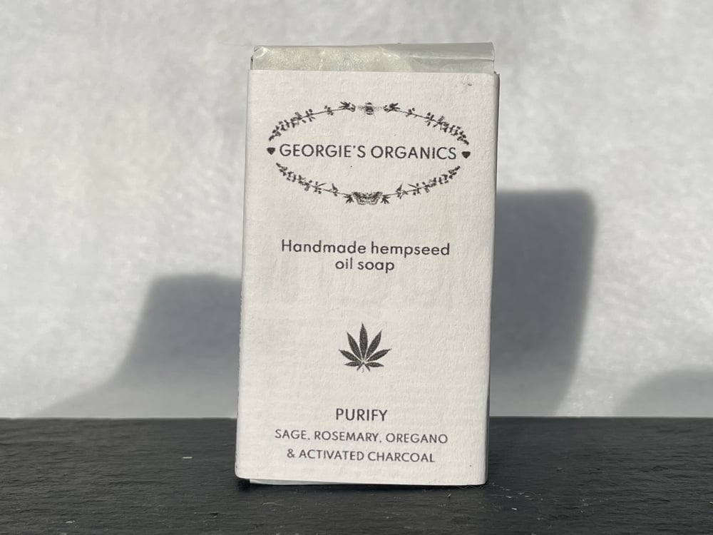 Image of PURIFY - Sage, Rosemary, Oregano & Activated Charcoal hempseed oil soap