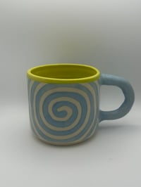 Image 1 of Blue & Chartreuse Swirl Mug