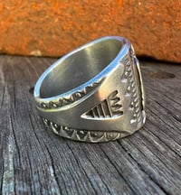 Image 5 of WL&A Handmade Old Style Heavy Ingot Cigar Thunderbird Ring - Size 12