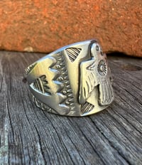 Image 2 of WL&A Handmade Old Style Heavy Ingot Cigar Thunderbird Ring - Size 12