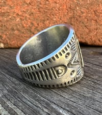 Image 5 of WL&A Handmade Old Style Heavy Ingot Cigar Thunderbird Ring - Size 10.5 