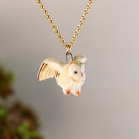 Image 2 of Flying Barn Owl Necklace