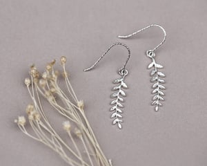 Image of Silver large Fern earrings