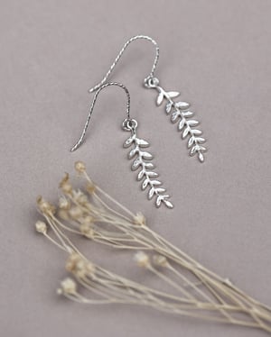 Image of Silver large Fern earrings