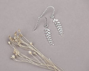 Image of Silver large Fern earrings