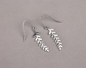 Image of Silver large Fern earrings