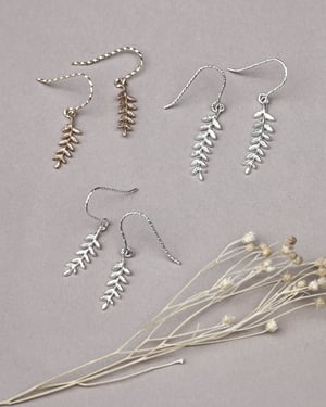 Image of Silver large Fern earrings