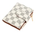 CHECKER PATTERN DESIGN BUTTON ZIPPER COIN PURSE WALLET