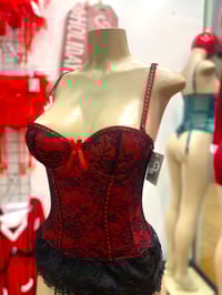 Image 1 of Red and Black Corset