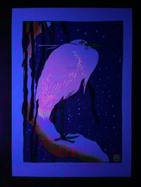 Image 2 of Egret On Snowy Branch - Blue UV