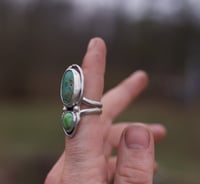 Image 3 of double turquoise statement ring (6.75)