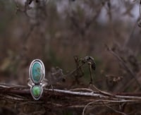 Image 4 of double turquoise statement ring (6.75)