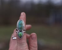 Image 2 of double turquoise statement ring (6.75)