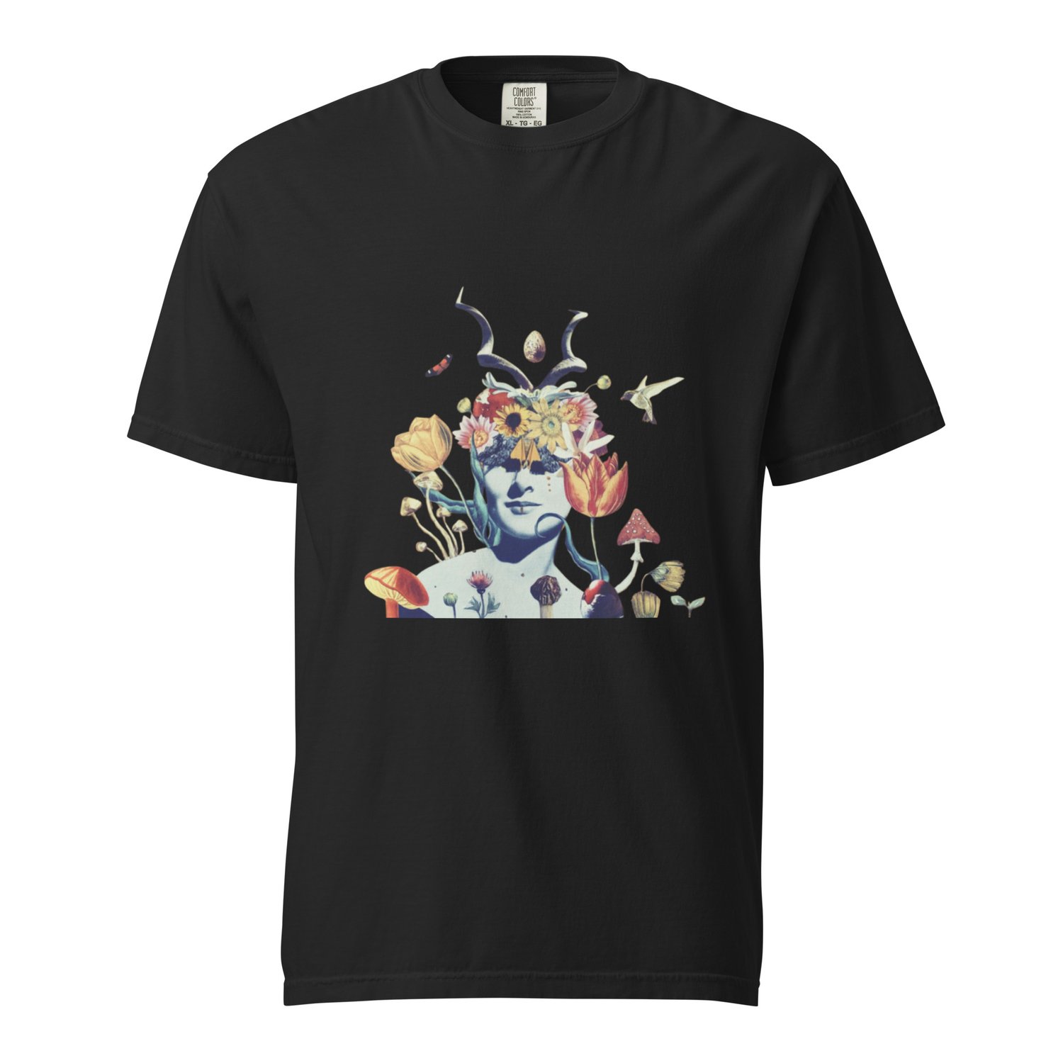 Image of She Dwells in the Garden of Earthy Delights - Unisex - Garment-dyed Heavyweight T-Shirt