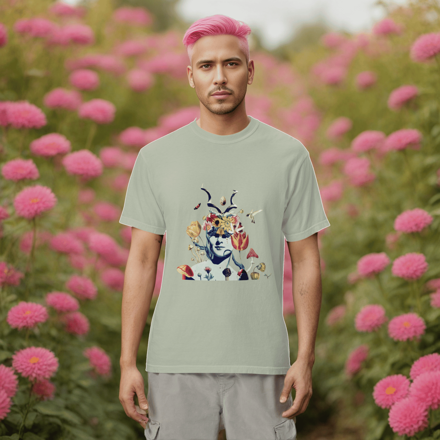 Image of She Dwells in the Garden of Earthy Delights - Unisex - Garment-dyed Heavyweight T-Shirt
