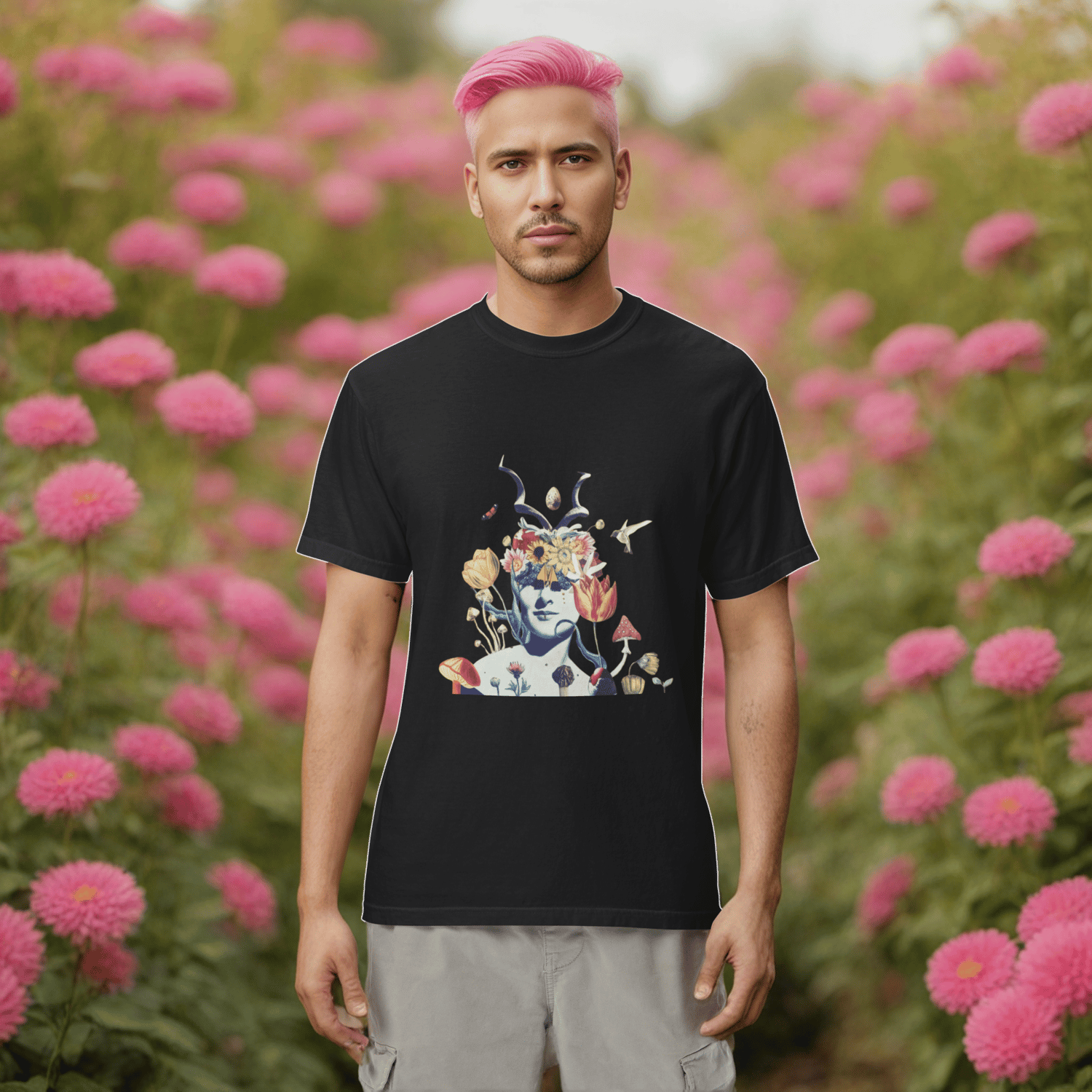 Image of She Dwells in the Garden of Earthy Delights - Unisex - Garment-dyed Heavyweight T-Shirt