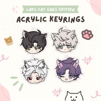 Image 1 of LADS Chibi Kitty Ears Glittered Keyrings