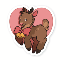 Heart Deer Sticker
