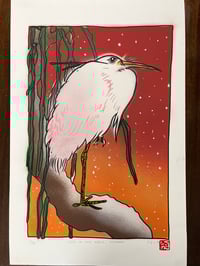 Image 1 of Egret On Snowy Branch 