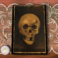 Skull Still Life Wood Mounted Print