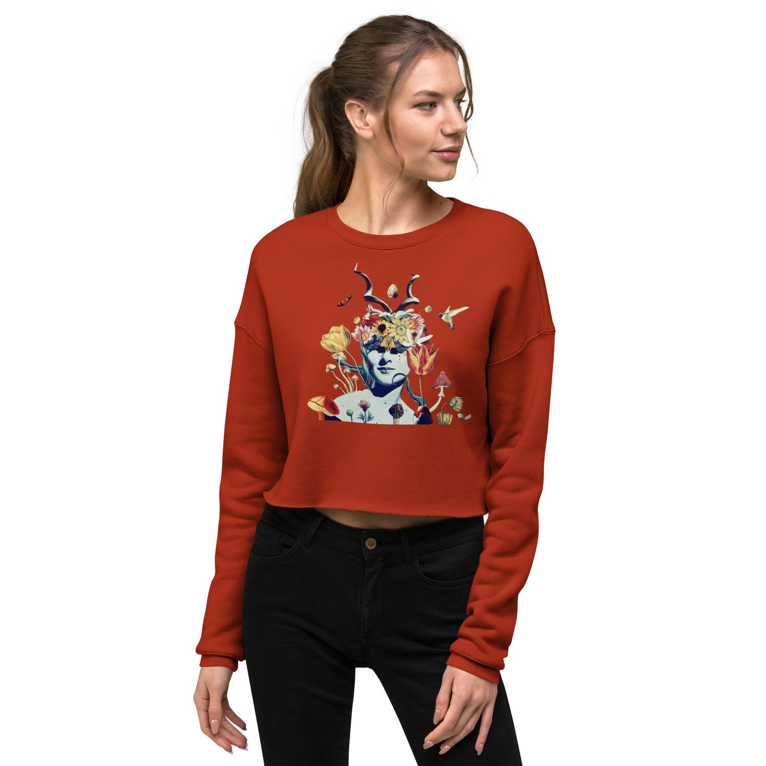 Image of She Dwells in the Garden of Earthy Delights - Crop Sweatshirt