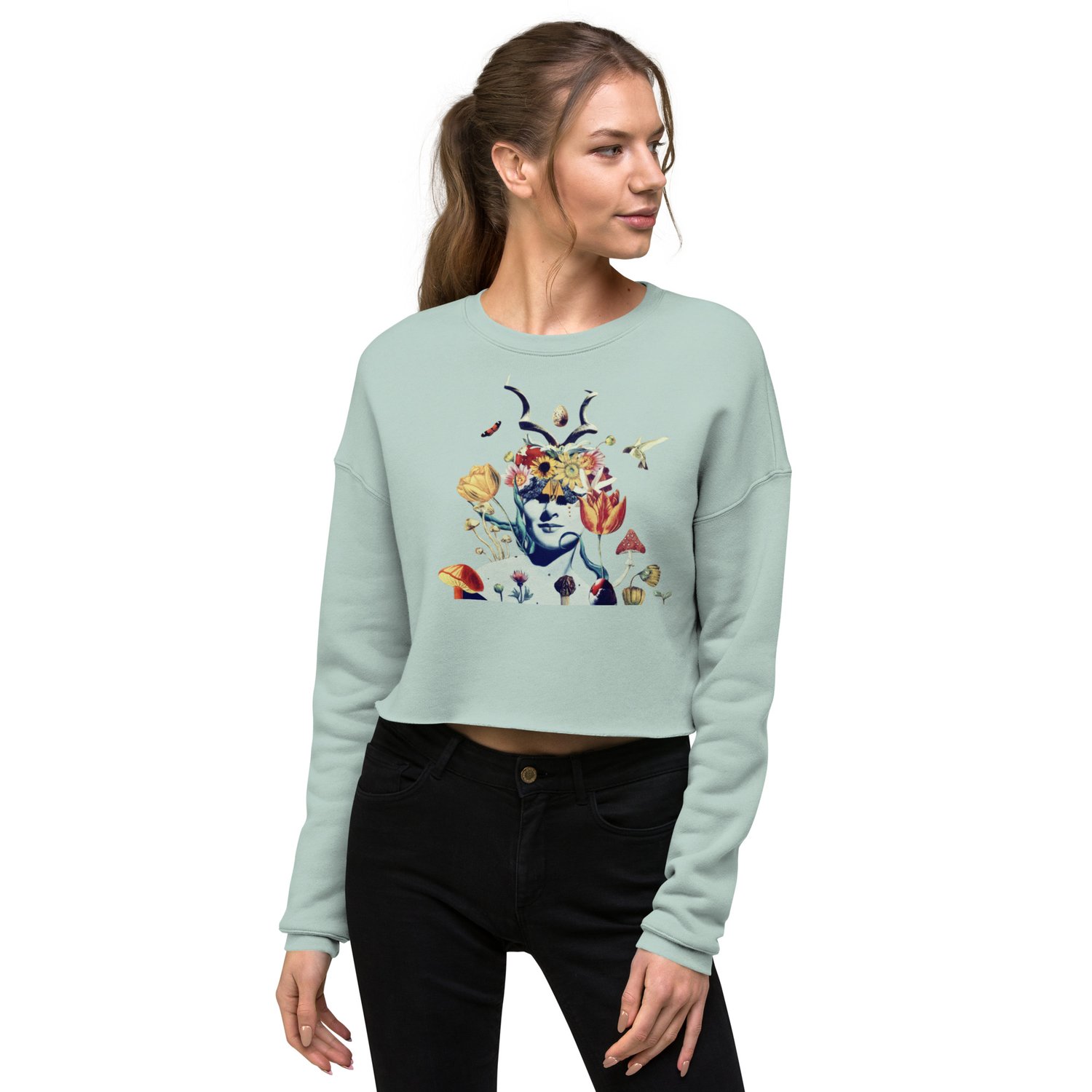 Image of She Dwells in the Garden of Earthy Delights - Crop Sweatshirt