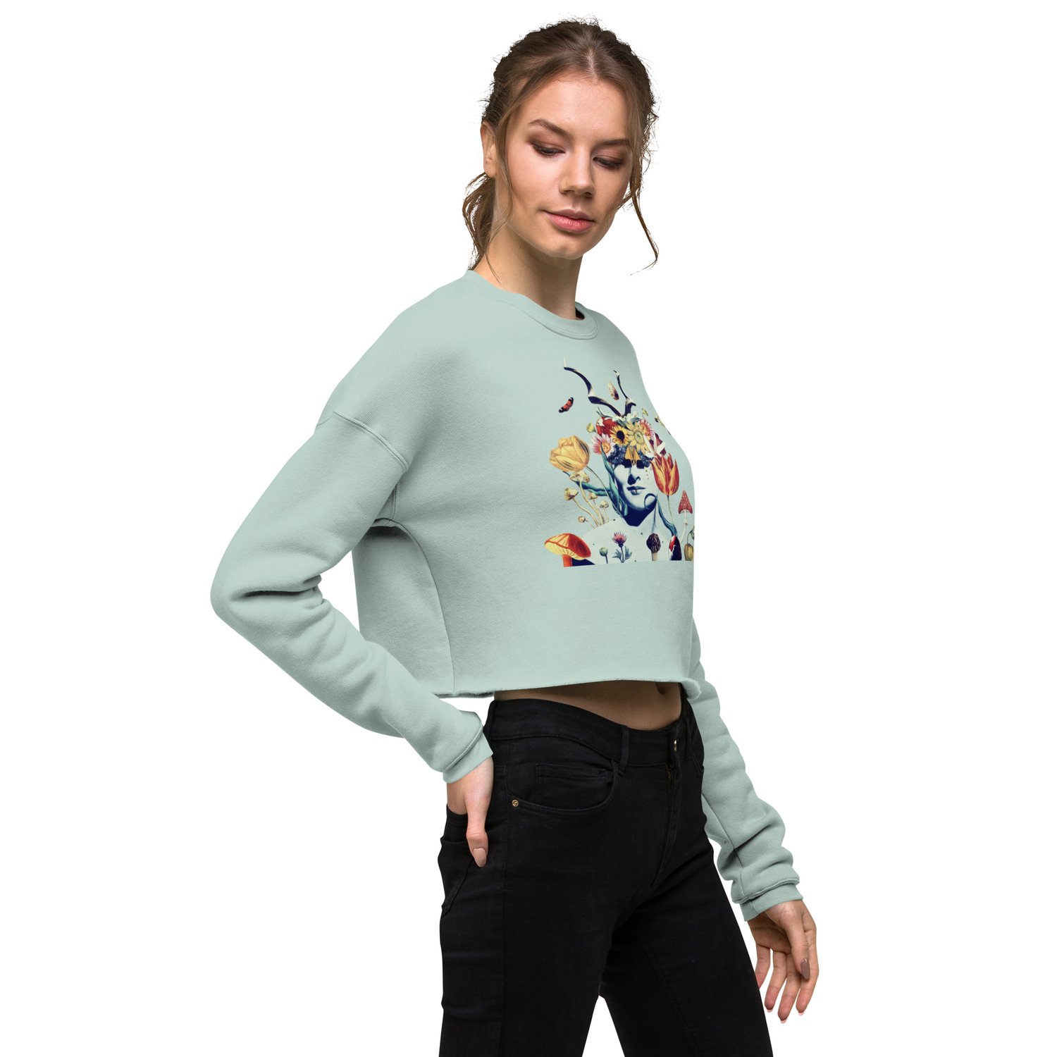 Image of She Dwells in the Garden of Earthy Delights - Crop Sweatshirt