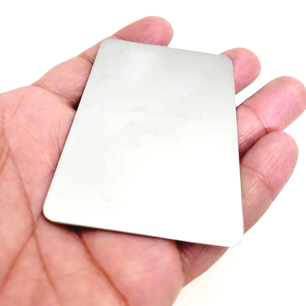 Image of Laser Engravable Wallet Insert Metal Blank - Steel Silver Color