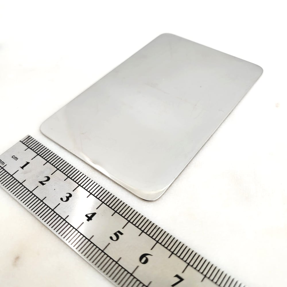 Image of Laser Engravable Wallet Insert Metal Blank - Steel Silver Color