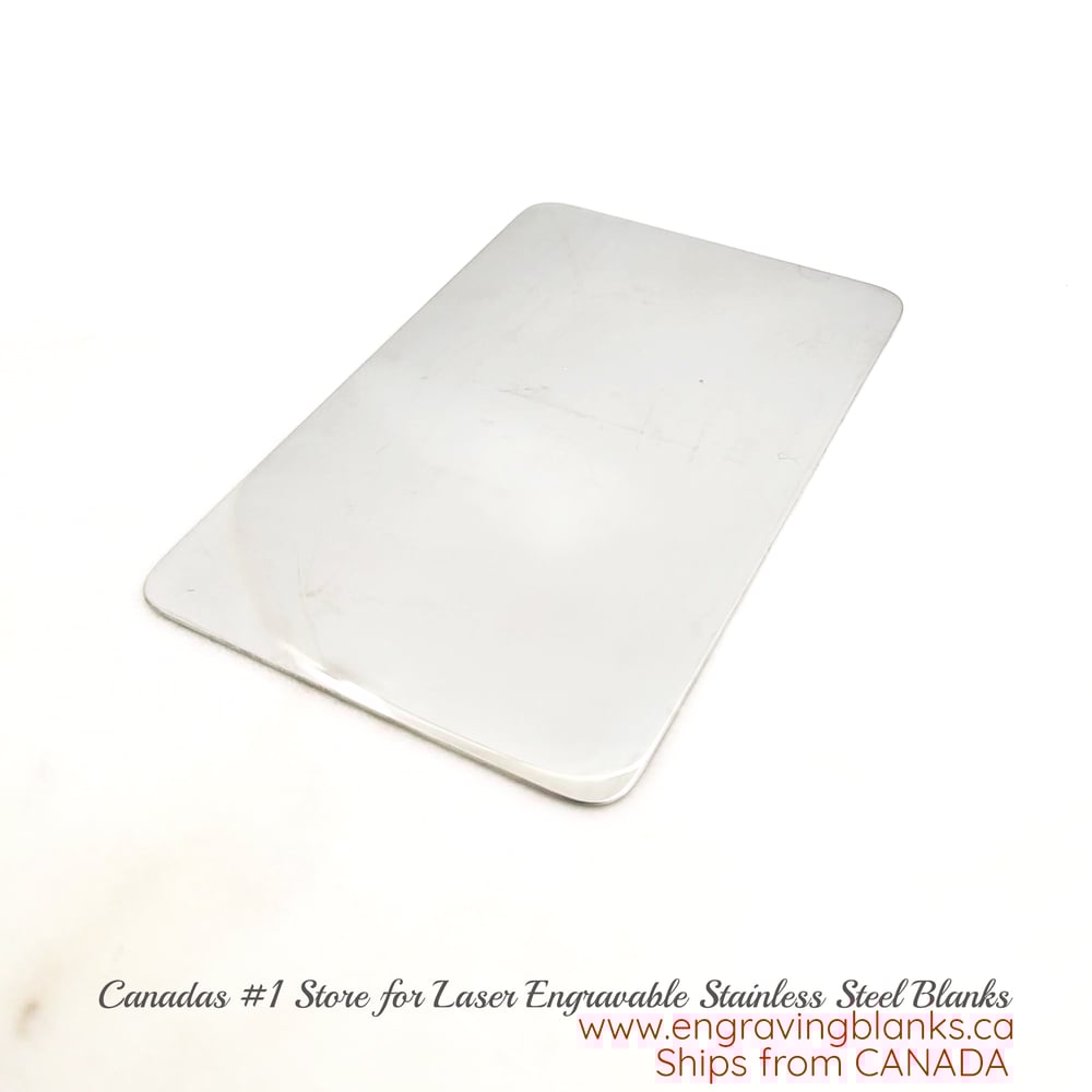 Image of Laser Engravable Wallet Insert Metal Blank - Steel Silver Color