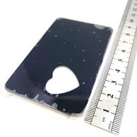 Image 4 of Laser Engravable Wallet Insert Metal Blank with Cut Heaty Hole- Black Color