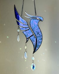 Image 5 of ILLENIUM Inspired Stained Glass Wall Piece Phoenix Mobile – Blue + Violet