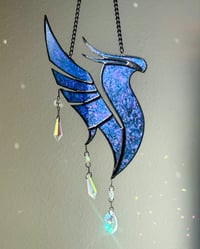 Image 2 of ILLENIUM Inspired Stained Glass Wall Piece Phoenix Mobile – Blue + Violet