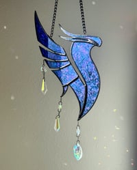 Image 4 of ILLENIUM Inspired Stained Glass Wall Piece Phoenix Mobile – Blue + Violet