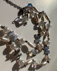 Image 3 of Silky White Butterfly Necklace