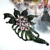 Vintage pink crystal brooch