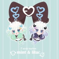 Image 1 of mint & lilac acrylic keychain and sticker bundle