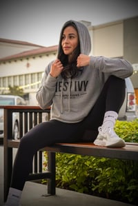 Image 1 of Gray crop-top-hoodie