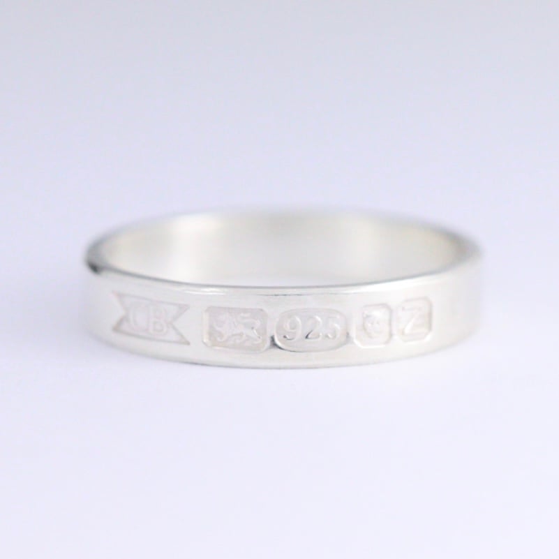 Image of Flat 4mm feature hallmark ring